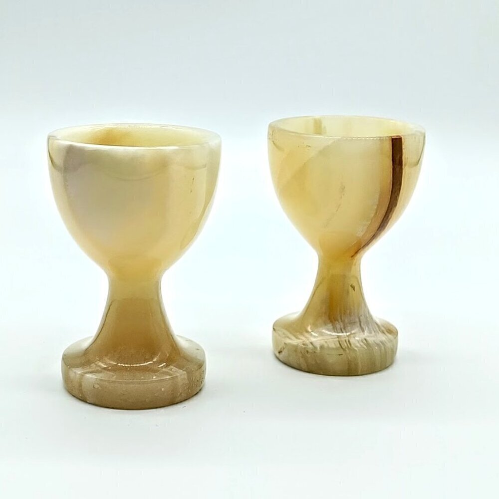 Beige Alabaster Stone Mini Goblets